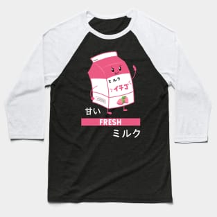 90s Japanese Otaku Stylish Aesthetic Milk Baseball T-Shirt